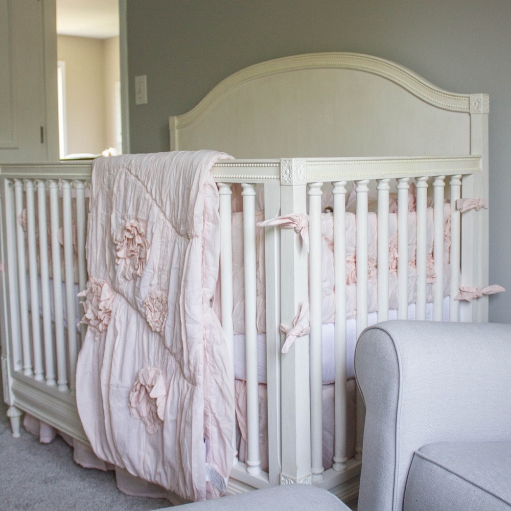 Restoration hardware appliqué petal toddler comforter